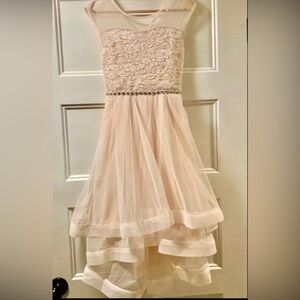 Speechless Elegant Cream Lace Kids Dress
